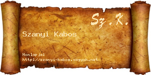 Szanyi Kabos névjegykártya